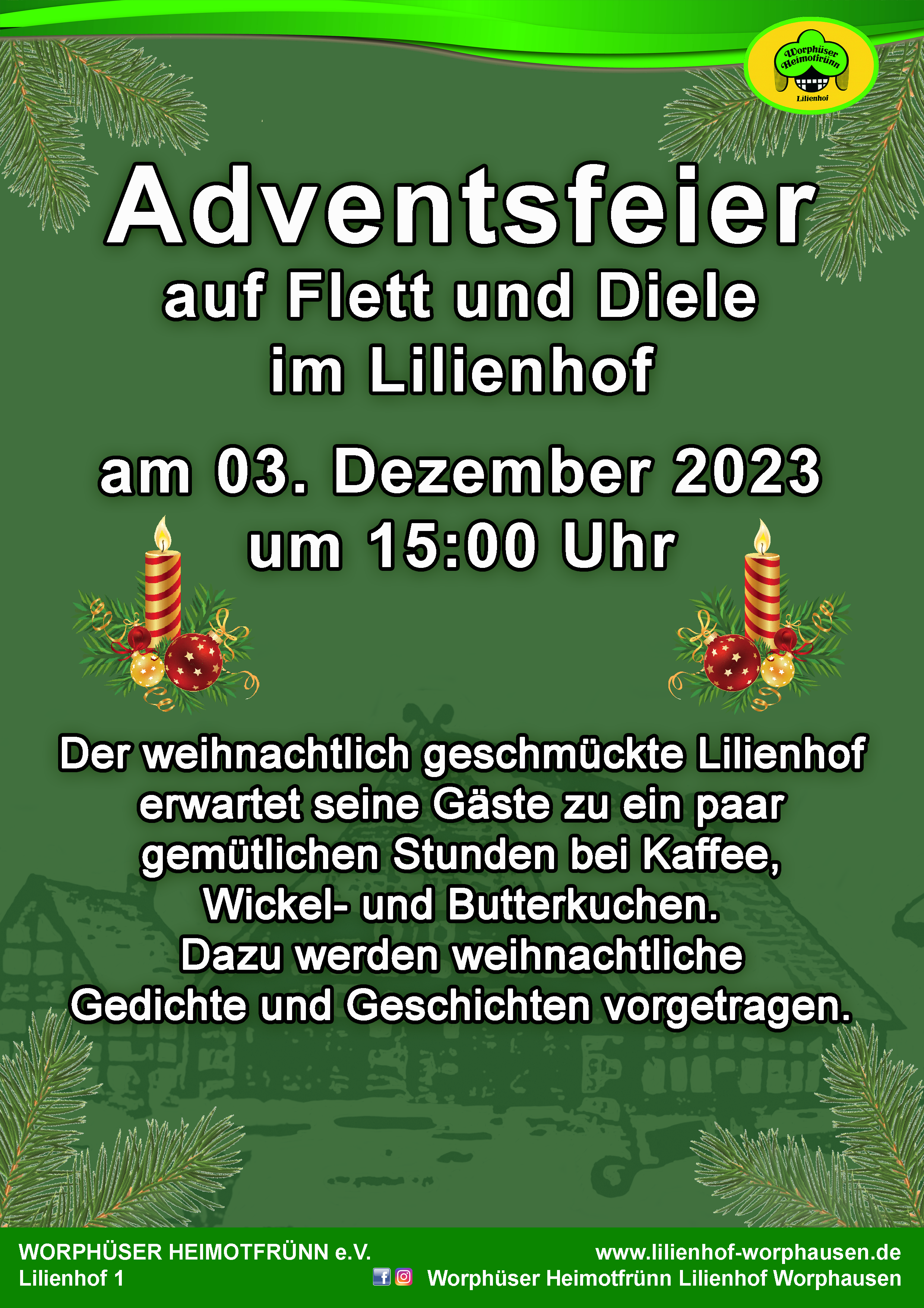 Adventsfeier auf Flett und Diele im Lilienhof 2.0